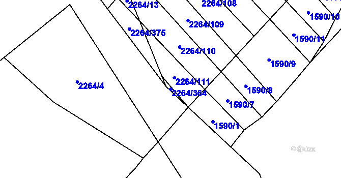 Parcela st. 2264/364 v KÚ Oslavany, Katastrální mapa
