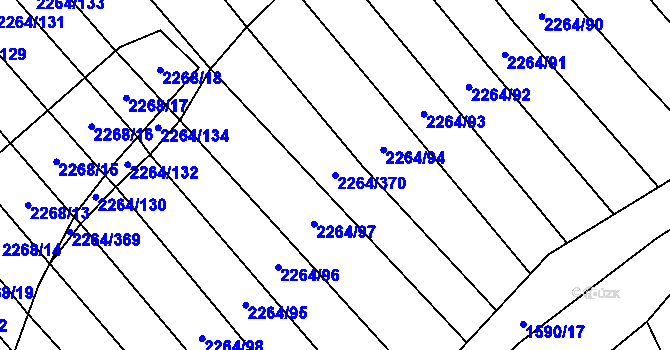 Parcela st. 2264/370 v KÚ Oslavany, Katastrální mapa