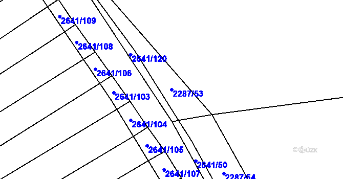Parcela st. 2287/53 v KÚ Oslavany, Katastrální mapa