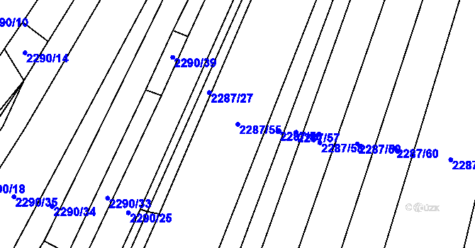 Parcela st. 2287/55 v KÚ Oslavany, Katastrální mapa