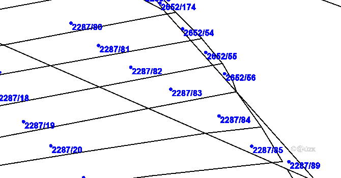 Parcela st. 2287/83 v KÚ Oslavany, Katastrální mapa