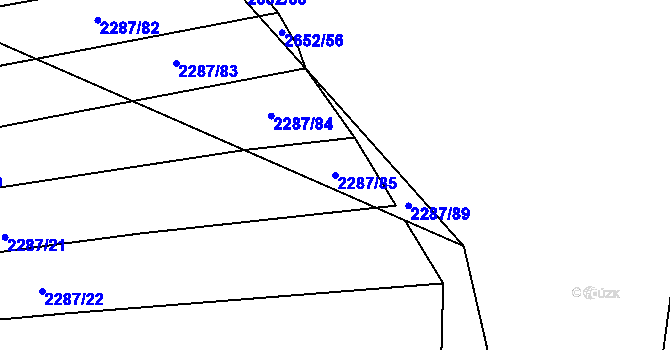 Parcela st. 2287/85 v KÚ Oslavany, Katastrální mapa