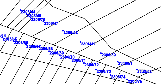 Parcela st. 2306/49 v KÚ Oslavany, Katastrální mapa