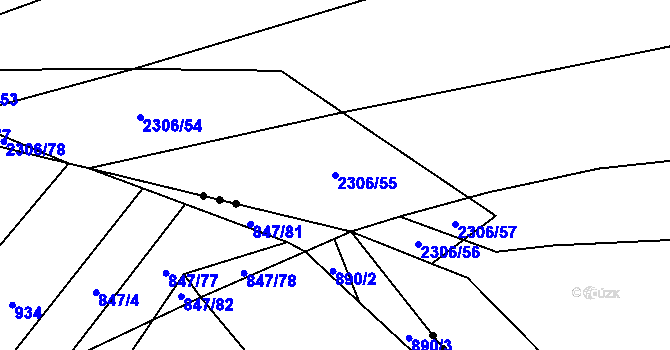 Parcela st. 2306/55 v KÚ Oslavany, Katastrální mapa