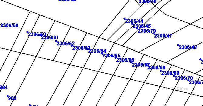 Parcela st. 2306/65 v KÚ Oslavany, Katastrální mapa