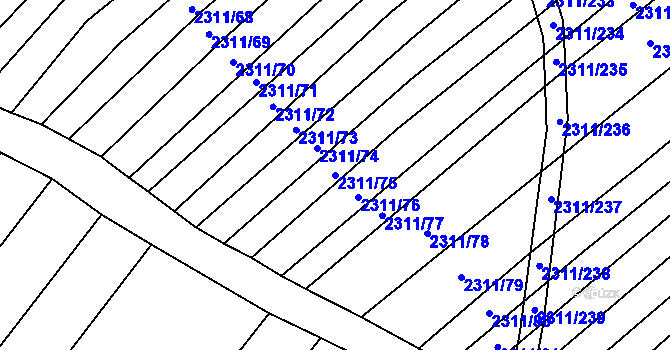 Parcela st. 2311/75 v KÚ Oslavany, Katastrální mapa