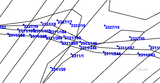 Parcela st. 2311/146 v KÚ Oslavany, Katastrální mapa