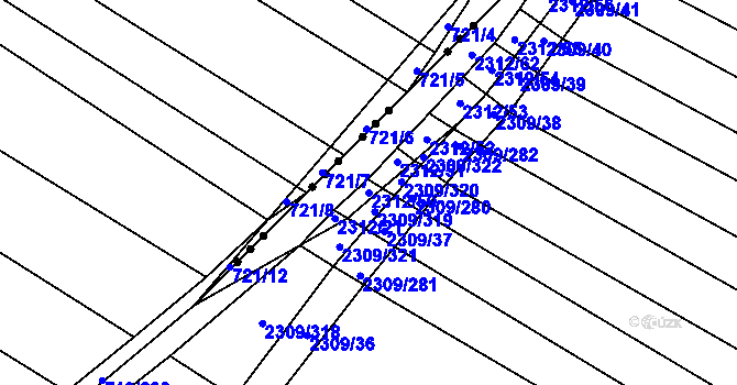 Parcela st. 2312/50 v KÚ Oslavany, Katastrální mapa