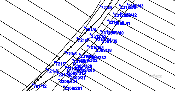 Parcela st. 2312/53 v KÚ Oslavany, Katastrální mapa