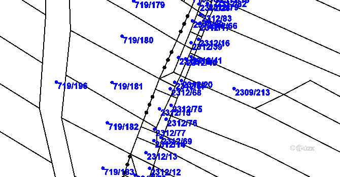 Parcela st. 2312/68 v KÚ Oslavany, Katastrální mapa