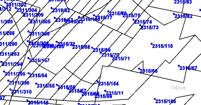 Parcela st. 2315/70 v KÚ Oslavany, Katastrální mapa