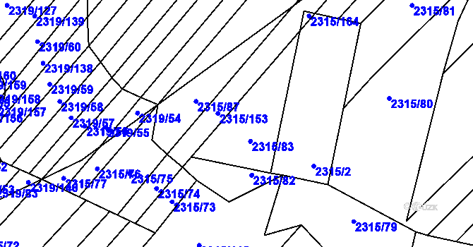 Parcela st. 2315/85 v KÚ Oslavany, Katastrální mapa