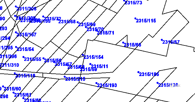 Parcela st. 2315/197 v KÚ Oslavany, Katastrální mapa