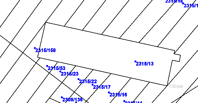 Parcela st. 2315/208 v KÚ Oslavany, Katastrální mapa