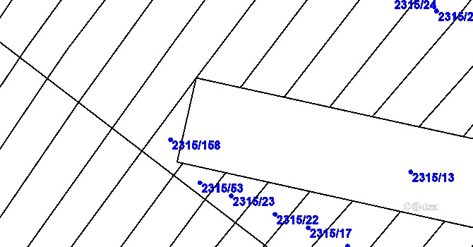 Parcela st. 2315/211 v KÚ Oslavany, Katastrální mapa