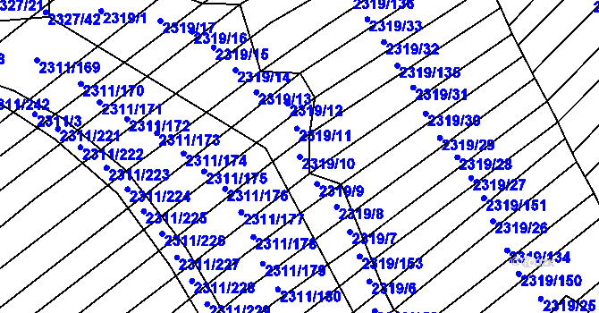 Parcela st. 2319/10 v KÚ Oslavany, Katastrální mapa