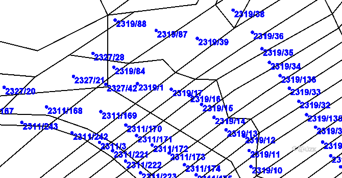 Parcela st. 2319/17 v KÚ Oslavany, Katastrální mapa