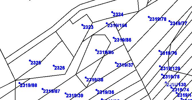 Parcela st. 2319/85 v KÚ Oslavany, Katastrální mapa