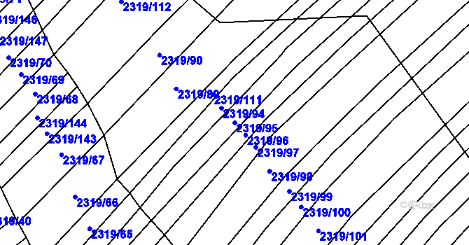 Parcela st. 2319/95 v KÚ Oslavany, Katastrální mapa