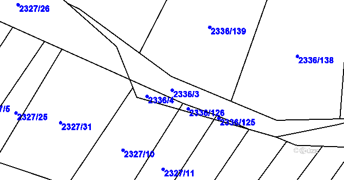 Parcela st. 2336/3 v KÚ Oslavany, Katastrální mapa