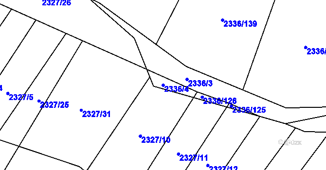 Parcela st. 2336/4 v KÚ Oslavany, Katastrální mapa