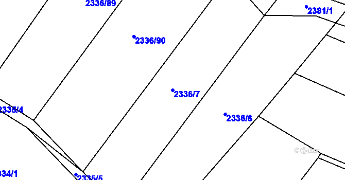 Parcela st. 2336/7 v KÚ Oslavany, Katastrální mapa