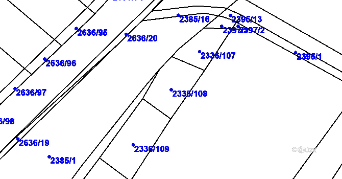 Parcela st. 2336/108 v KÚ Oslavany, Katastrální mapa