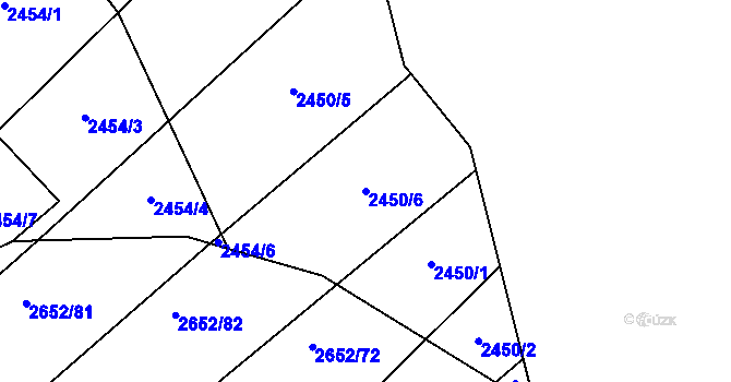 Parcela st. 2450/6 v KÚ Oslavany, Katastrální mapa