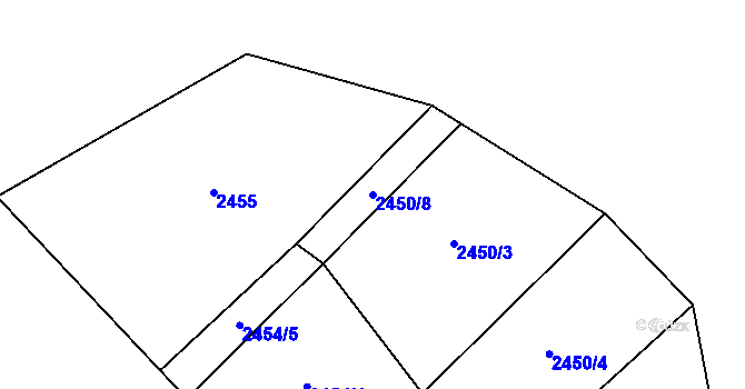 Parcela st. 2450/8 v KÚ Oslavany, Katastrální mapa