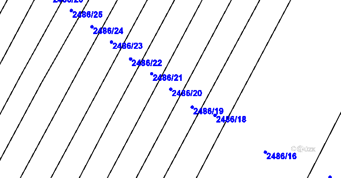 Parcela st. 2486/20 v KÚ Oslavany, Katastrální mapa