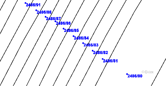 Parcela st. 2486/83 v KÚ Oslavany, Katastrální mapa