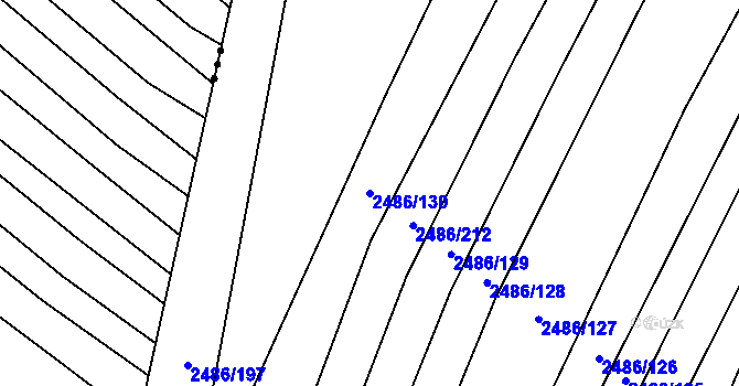 Parcela st. 2486/130 v KÚ Oslavany, Katastrální mapa