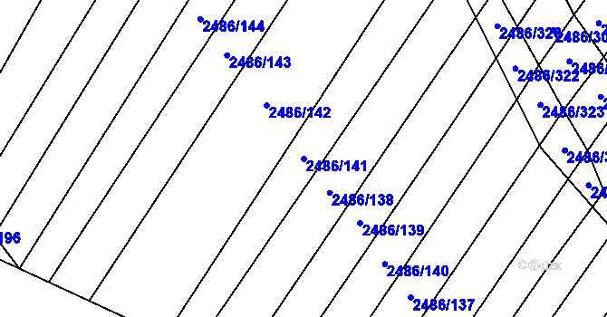 Parcela st. 2486/141 v KÚ Oslavany, Katastrální mapa