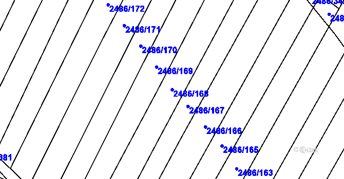 Parcela st. 2486/168 v KÚ Oslavany, Katastrální mapa