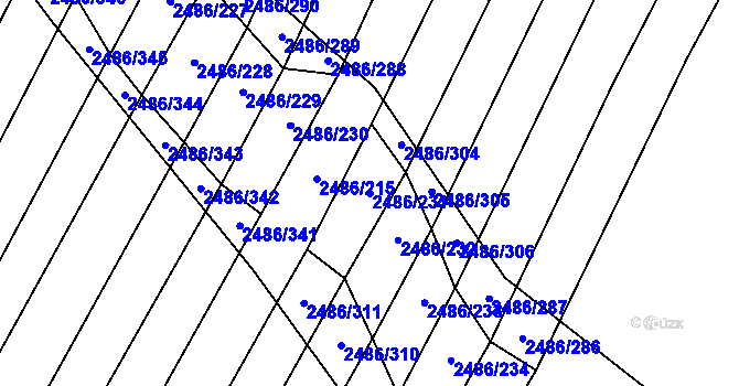 Parcela st. 2486/231 v KÚ Oslavany, Katastrální mapa