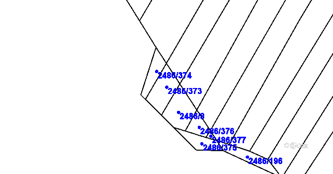 Parcela st. 2486/373 v KÚ Oslavany, Katastrální mapa