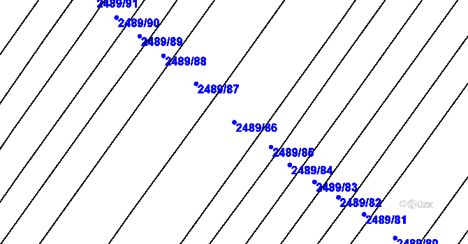 Parcela st. 2489/86 v KÚ Oslavany, Katastrální mapa