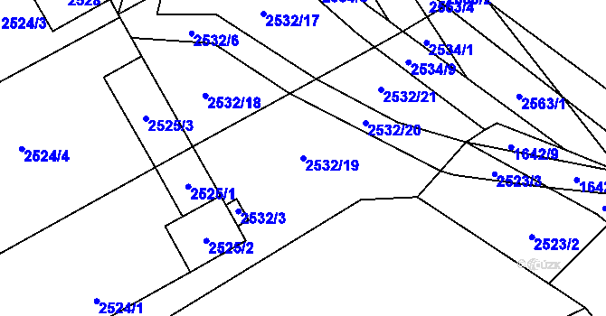 Parcela st. 2532/19 v KÚ Oslavany, Katastrální mapa