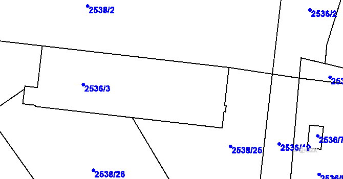 Parcela st. 2536/23 v KÚ Oslavany, Katastrální mapa