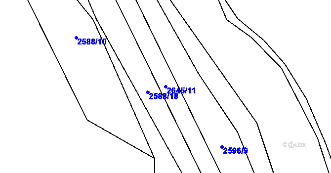 Parcela st. 2645/11 v KÚ Oslavany, Katastrální mapa