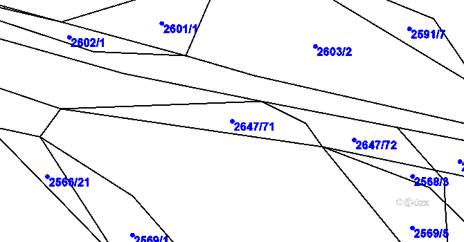 Parcela st. 2647/71 v KÚ Oslavany, Katastrální mapa