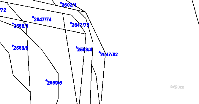Parcela st. 2647/82 v KÚ Oslavany, Katastrální mapa
