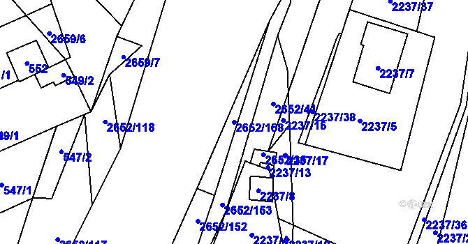 Parcela st. 2652/168 v KÚ Oslavany, Katastrální mapa