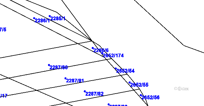 Parcela st. 2652/174 v KÚ Oslavany, Katastrální mapa