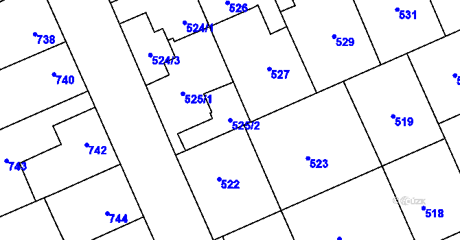 Parcela st. 525/2 v KÚ Oslavany, Katastrální mapa