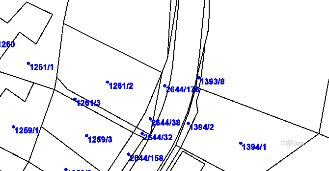 Parcela st. 2644/176 v KÚ Oslavany, Katastrální mapa
