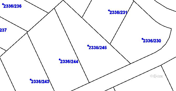 Parcela st. 2336/245 v KÚ Oslavany, Katastrální mapa