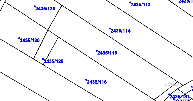 Parcela st. 2435/115 v KÚ Oslavany, Katastrální mapa