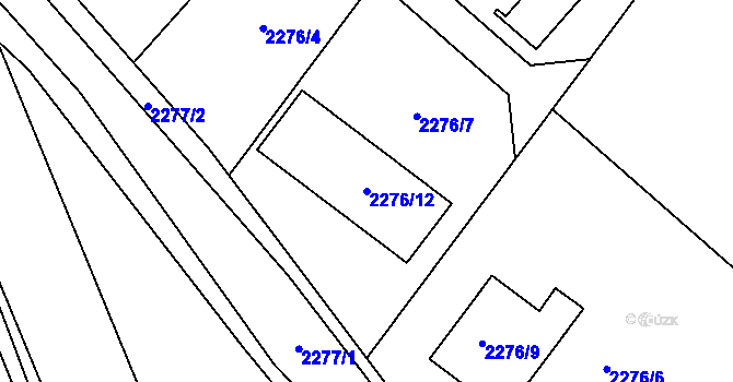 Parcela st. 2276/12 v KÚ Oslavany, Katastrální mapa