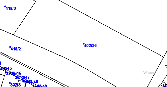 Parcela st. 402/36 v KÚ Oslavany, Katastrální mapa